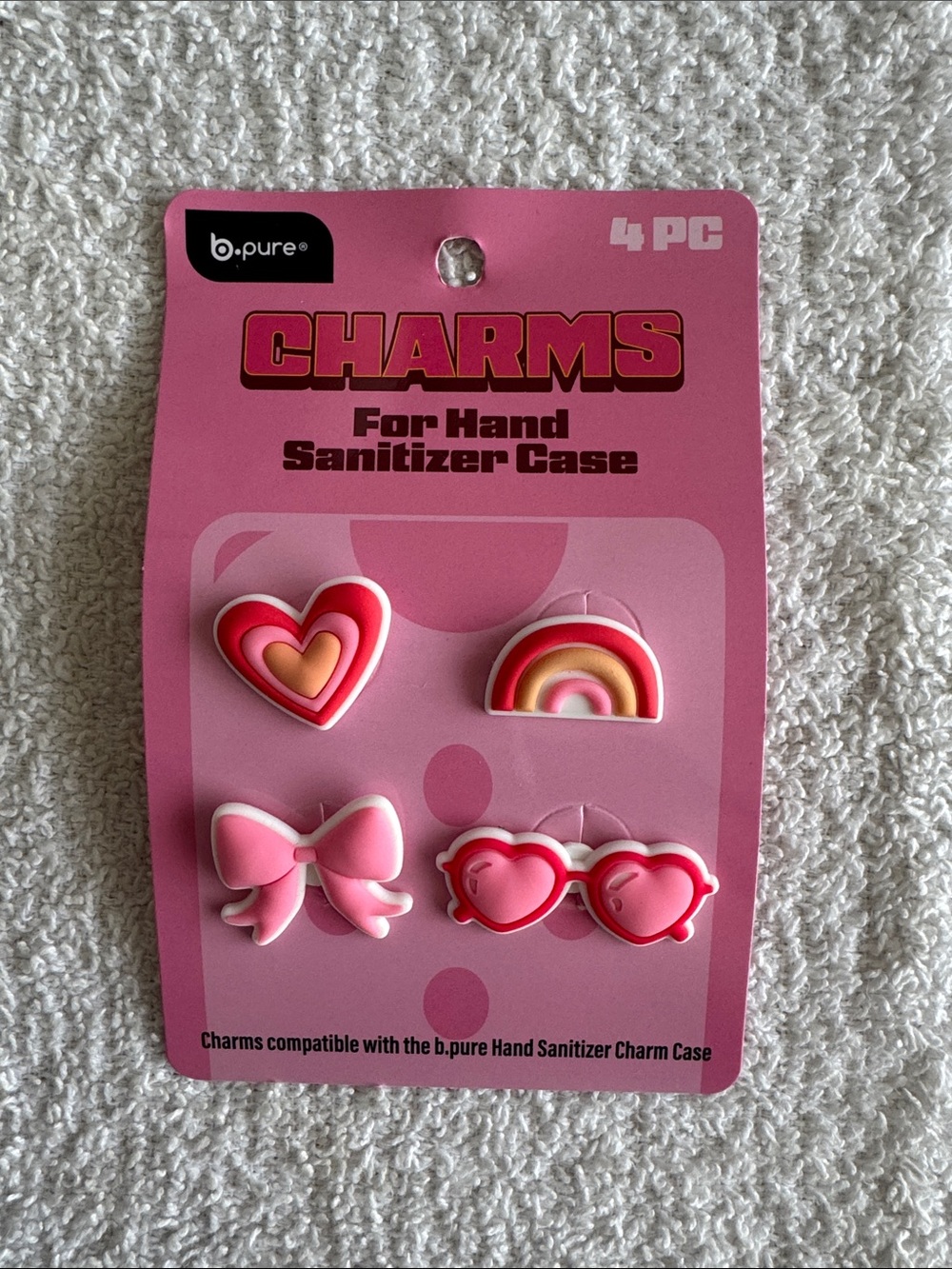 B.pure Pink Hand Sanitizer Charms 4 Pack